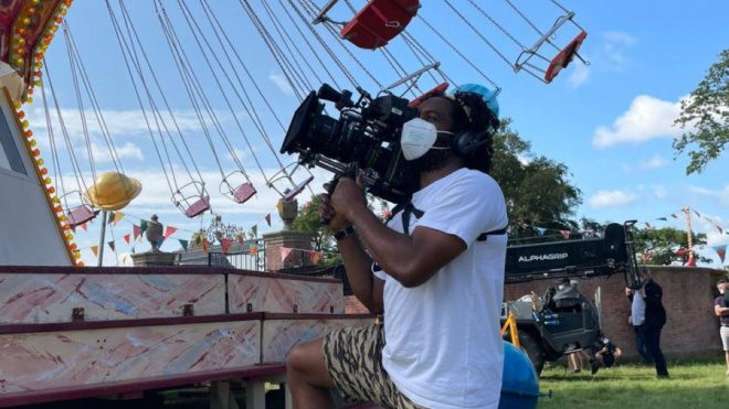 Camera operator Jamaine Edwards