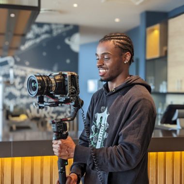 Filming on location